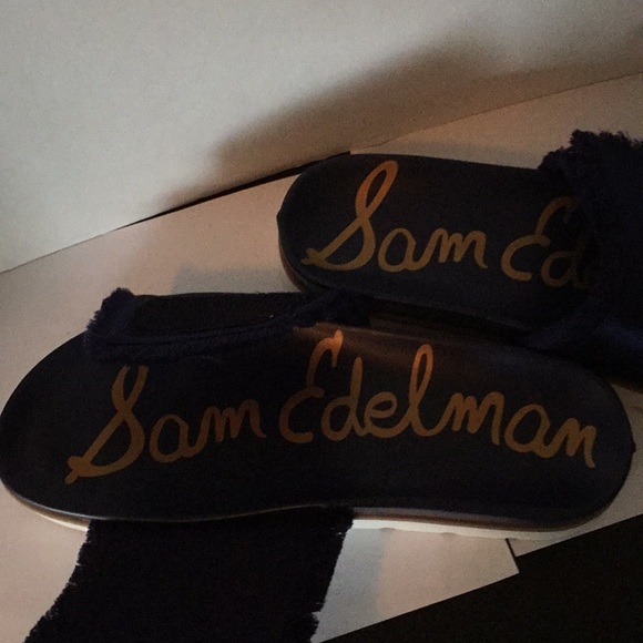 Sam Edelman Mares Navy Satin Slip On Sandler - Picture 4 of 4